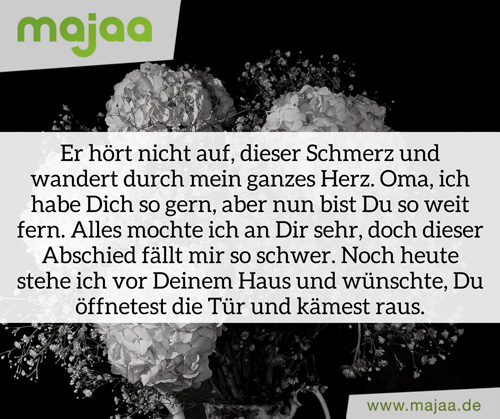 Kostenlose Trauersprüche und Trauertexte für Oma