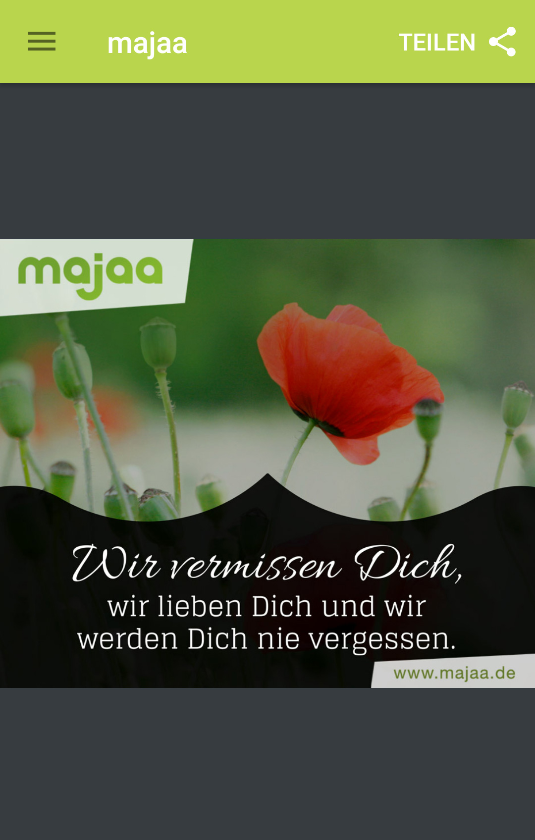 majaa Trauer App - einfühlsamer Trauerspruch majaa Trauer App - einfühlsamer Trauerspruch