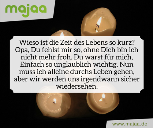 Kostenlose Trauersprüche und Trauertexte für Opa