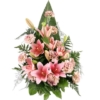 Grabstrauß Rosa / Altrosa mit Lilien ohne Schleife