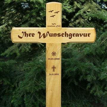 Holzkreuz Grab Wetterfest