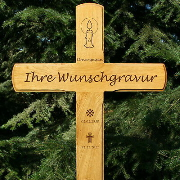 Grabkreuz Unfallkreuz "Eiche 2" Inklusive Beschriftung Uebergangskreuz Wegekreuz