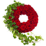 Rote Rosen Trauerkranz (mit Rosen)
