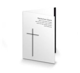 Trauerkarte Dank  Kreuz mit Trauerrand