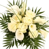 Premium Rosen und Calla - White Elegance plus gratis Secco Hugo