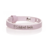 Lederarmband Schulkind (Wunschtext) rosa SOS