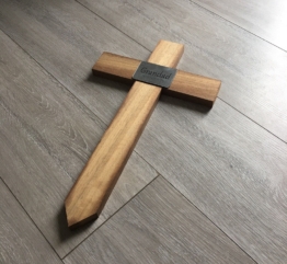 Holz Memorial Kreuz Grabmarker 28" kostenlose Plakette & kostenlose Gravur Friedhof Urne